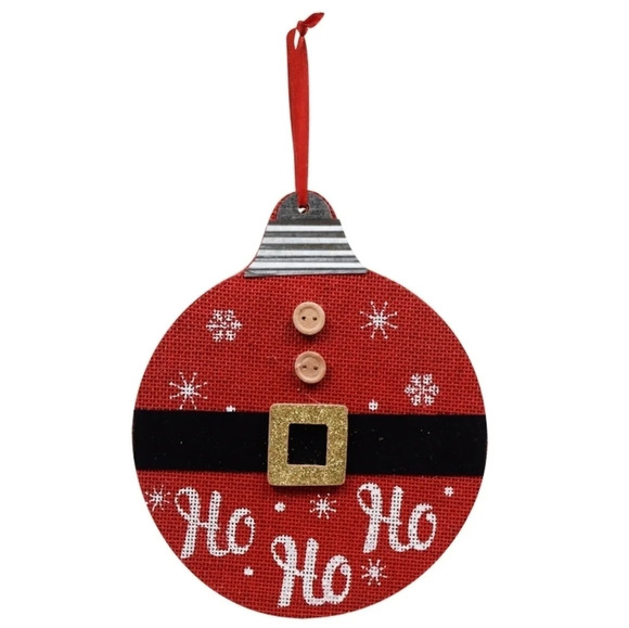 Christmas Tree Burlap Santa Belt Hanging Ornament Home Decor - Picture 1 of 4